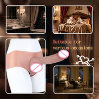 Pantalones con Dildo Realista de Silicona Platino para Hombre, Funda para Pene, Pantalones con Funda para Pene Usables