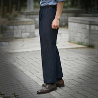 LARSUR Pantalon d'affaires décontracté et sans plis personnalisé d'usine Denim Gurkha Naples Pantalon de costume chino plissé de style italien