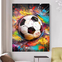 Kit de Peinture par Numéros Football Art Moderne 40*50cm Sans Cadre ou Avec Cadre Peinture Acrylique DIY pour Adultes Décoration Murale Maison Cadeau