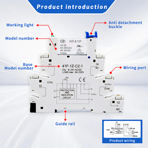 10 cái Din Rail Relay HF 41f Slim Rơ Le 6A Din Rail Mount 41f-5-zs 41f-12-zs 41f-24-zs 5V/12V/24V tiếp sức