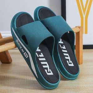 Men's & Women's Summer Slippers <b>Sandals</b> Fashion Trend Soft Thick Bottom PVC Upper Cotton Lining Grape Granules Home Wear - Product Image 3