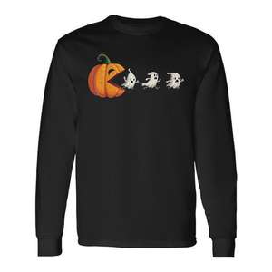Camiseta de manga larga con diseño de Halloween Gamer Pumpkin Eating Ghosts - Product Image 1