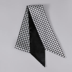 Color sólido flaco estrecho 100% bufanda de seda de morera cabeza cinta para el pelo bolso mango envoltura corbata paquete pañuelo para el cuello bufanda para mujer - Product Image 2