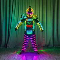 Costume LED Robot Laser Mecha avec Écran Programmable et Gants Laser pour Spectacles Scéniques, Bars et Clubs