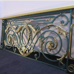 Panneau de balustrade en fer forgé de qualité supérieure, garde-corps de balcon et d'escalier de luxe, design orné à motifs en spirale, revêtement poudré anti-rouille - Product Image 1