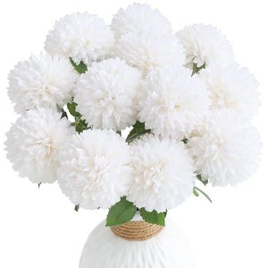 Bouquet de fleurs artificielles pour cimetière, chrysanthèmes Kiku de 35 cm, pour arrangements funéraires et commémoratifs, vente en gros - Product Image 2