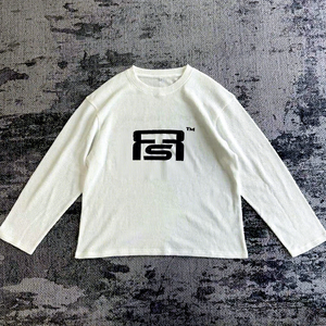 Maglietta a <span class=keywords><strong>Maniche</strong></span> <span class=keywords><strong>Lunghe</strong></span> Personalizzata Cropped MT695, Alta Qualità Streetwear, Oversize con Tessuto Waffle per Uomo - Product Image 1