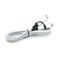 Cable de Carga Multifuncional 4 en 1 con Certificación CE, RoHS y Reach, Venta al por Mayor de Fábrica, Carga Rápida PD de 27W+60W, Doble Tipo-C, Revestimiento de Nailon