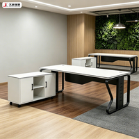JIUSHUN Muebles de Oficina Ejecutivos de Lujo Modernos de Alta Gama, Escritorio en Forma de L para Jefe/CEO, Personalizado