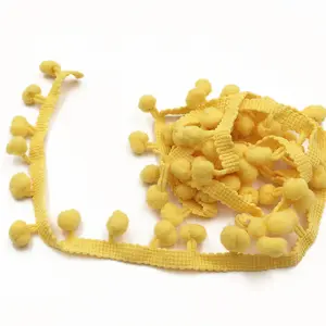 缝纫用品针织绒球流苏批发12毫米绒球花边装饰