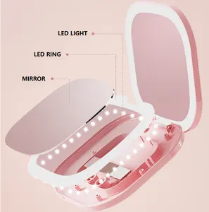 Amazon venda quente luxo touch screen maquiagem espelho compacto com luz led inteligente