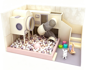 Aire de jeux intérieure personnalisée en plastique pour enfants, château ludique avec toboggan pour maternelle, hall de résidence et parc d'attractions - Product Image 4