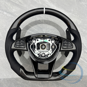 Volant en fibre de carbone AMG pour <span class=keywords><strong>Mercedes</strong></span> Benz Cla C117 250 <span class=keywords><strong>200</strong></span> C118 <span class=keywords><strong>Clk</strong></span> W209 Classe A W177 A200 Classe V W447 GLC X253 300 63s - Product Image 6
