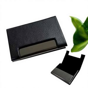 RFID Protected Eco-friendly Vintage Genuine Leather Handmade Business <b>Card</b> Holder Money Clip Custom Logo for Men's Luxury Gift - Product Image 1