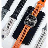 Zachte siliconen ademende bandjes sport horlogeband voor Apple Watch Ultra 2 1