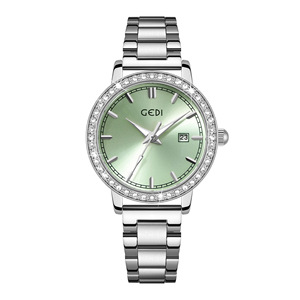 Reloj de cuarzo para mujer de acero inoxidable, calendario, resistente al agua, de alta gama, venta al por mayor. - Product Image 2