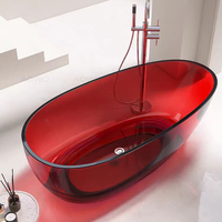 Baignoire autoportante portable en résine transparente personnalisée de différentes couleurs, baignoire japonaise pour spa capillaire, pod sanitaire, bateau, baignoire