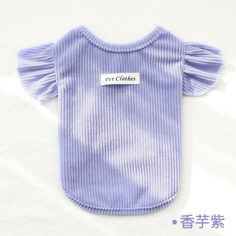 Lotus leaf sleeve vest - taro purple