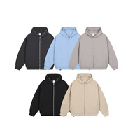 Vêtements pour hommes, automne/hiver, nouvelle arrivée, sweat-shirt à capuche zippé en coton lourd de haute qualité, en tissu bouclé