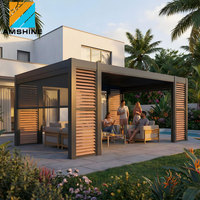 Pérgola de Aluminio Directo de Fábrica, Techo de Láminas Impermeable Personalizado, Gazebo para Patio Exterior para Proyectos Residenciales
