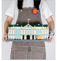 Vanger Russie Saint-Pétersbourg Palais d'Hiver Blocs de construction en plastique ABS à petites particules Jouet éducatif DIY Modèle de bâtiments célèbres
