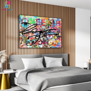 UNIART ti amo Poster di arte su tela di Graffiti e stampa di immagini artistiche da parete Poster di decorazioni per la camera da letto moderna Banksy Graffiti <span class=keywords><strong>Art</strong></span> - Product Image 4