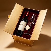 Boîte cadeau rigide à double ouverture de luxe personnalisée, emballage en papier pour vêtements de boutique, cosmétiques, papeterie, emballage de vin rouge