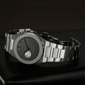 品質デザイン独自のプライベートラベル自動時計カスタムステンレス鋼時計男性手首高級