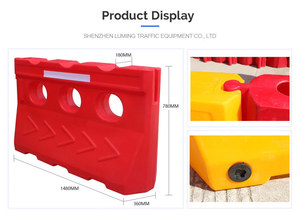 工場水充填バリア道路交通安全バリア回転プラスチック赤黄白水馬バリア - Product Image 2