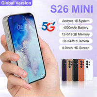Nuevo Teléfono Inteligente S26 Ultra Mini 5G Android 2026, 12GB+512GB, 4.0'', 64MP, 4000mAh, Desbloqueado Global