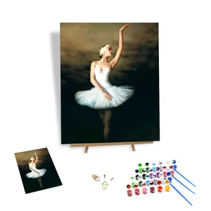 Kits de pintura de figuras simples por números, chica de Ballet elegante, pintura al óleo Digital Diy, foto artística, regalo para amigos