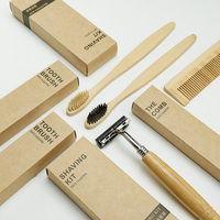 Kit de brosses à dents en bambou biodégradable personnalisé, kit dentaire, peigne, kit d'articles de toilette secs pour chambre d'hôtel 5 étoiles