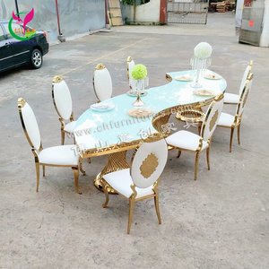 <span class=keywords><strong>Tavolo</strong></span> da Pranzo di Lusso <span class=keywords><strong>in</strong></span> <span class=keywords><strong>Vetro</strong></span> Serpentino Bianco con Specchio per Sale da Ricevimento e Matrimoni - Product Image 6