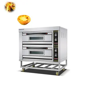 Horno eléctrico industrial de alta calidad para hornear pan, horno multifuncional para pizza, 2 cubiertas, 2 bandejas