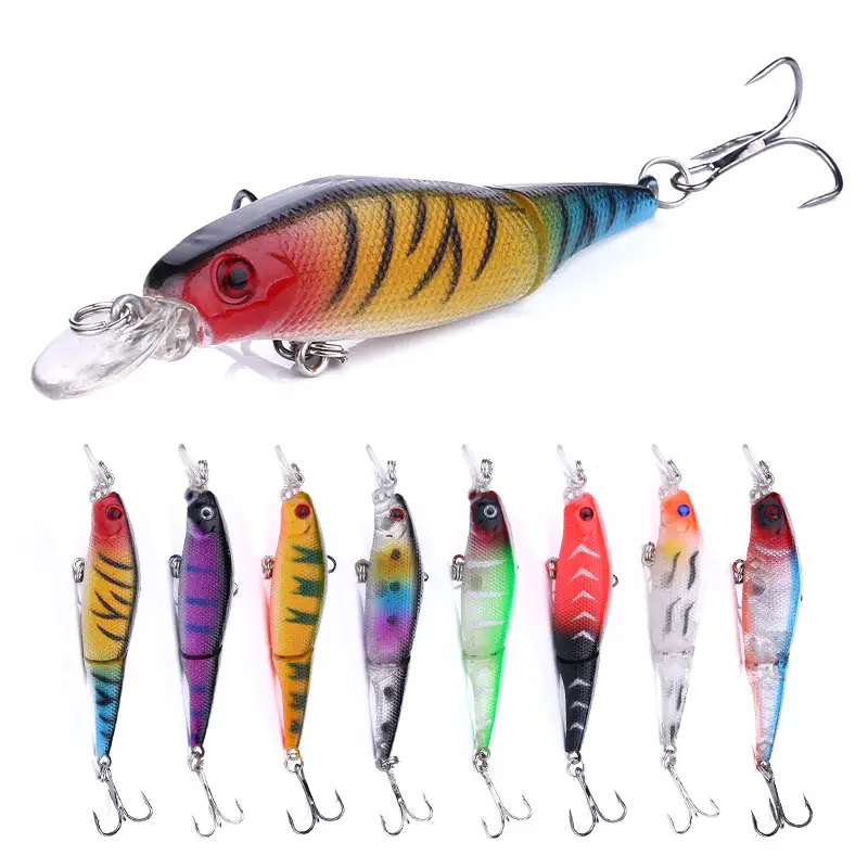 Wholesale 8.8cm 7.4g Artificial Hard Baits 2 Segments Jointed Minnow Fishing Lures for Bass Pike