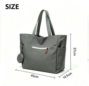 Waterproof Canvas <b>Tote</b> <b>Bag</b> Large Capacity Multi <b>Pocket</b> Custom Logo for Women Outdoor Travel - Product Image 2