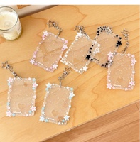 InsTransparent Glitter RFID memblokir tombol penutup 3 inci Kpop tempat Kartu Bintang mengejar gadis desain untuk Photocards kartu kredit