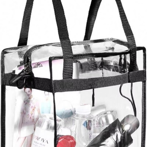 Muestra gratuita de bolsas deportivas transparentes aprobadas para estadios, bolsa transparente con cierre de cremallera, bolsa de mensajero unisex para el tiempo libre con correa ajustable. - Product Image 2
