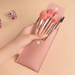Bán Buôn Chuyên Nghiệp 8Pcs Mini Trang Điểm Bàn Chải Thiết Lập Chất Lượng Cao Dê Tổng Hợp Du Lịch Thân Thiện Với PU Túi Mặt Nền Tảng Ứng Dụng - Product Image 5