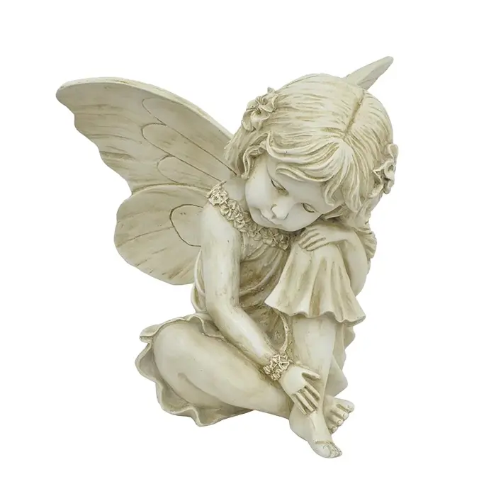 Lovely Polyresin Sleeping Fairy Statue for Garden decor