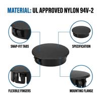 OUORO HP-26 pour bouchons de panneau moulés en Nylon 66 noir et blanc approuvés, bouchons d'extrémité de tuyau (200 pièces/sac, couleurs personnalisables)
