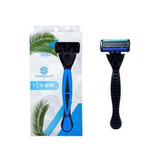 Rasoir jetable pour homme VIVAC, cinq lames, 1 manche et 4 cartouches pour un rasage en douceur - Product Image 3