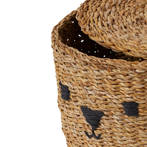 ตะกร้าใส่ของเป็นมิตรกับสิ่งแวดล้อมตะกร้าผักตบชวาสานมือแบบถอดออกได้ทำจากโรงงานเวียดนามขายส่ง - Product Image 3