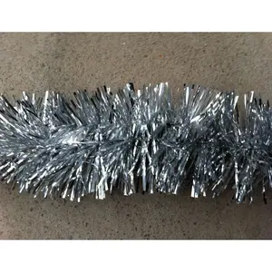 Silver tinsel Christmas garlands For Christmas Decoration