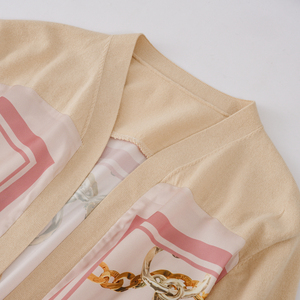 Maglione da donna personalizzato stile <span class=keywords><strong>lungo</strong></span> cappotto in maglia <span class=keywords><strong>con</strong></span> <span class=keywords><strong>cintura</strong></span> sbottonata <span class=keywords><strong>Cardigan</strong></span> alla moda <span class=keywords><strong>con</strong></span> stampa impiombata da donna in maglia <span class=keywords><strong>Cardigan</strong></span> - Product Image 3