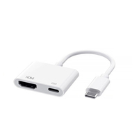 Convertisseur vidéo 2 en 1 Type-C vers 4K avec charge rapide PD pour ordinateur portable, téléphone, tablette, projecteur et moniteur