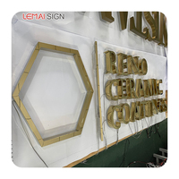 Letrero Comercial Personalizado para Exteriores con Retroiluminación Dorada, Letras Metálicas 3D LED, Logotipo Publicitario, Letrero con Letras