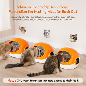 Distributeur automatique de nourriture pour chats et chiens ADZIA avec appel vocal RFID, garantissant que les animaux obtiennent une alimentation exclusive, distributeur de nourriture pour animaux avec porte à capteur - Product Image 3