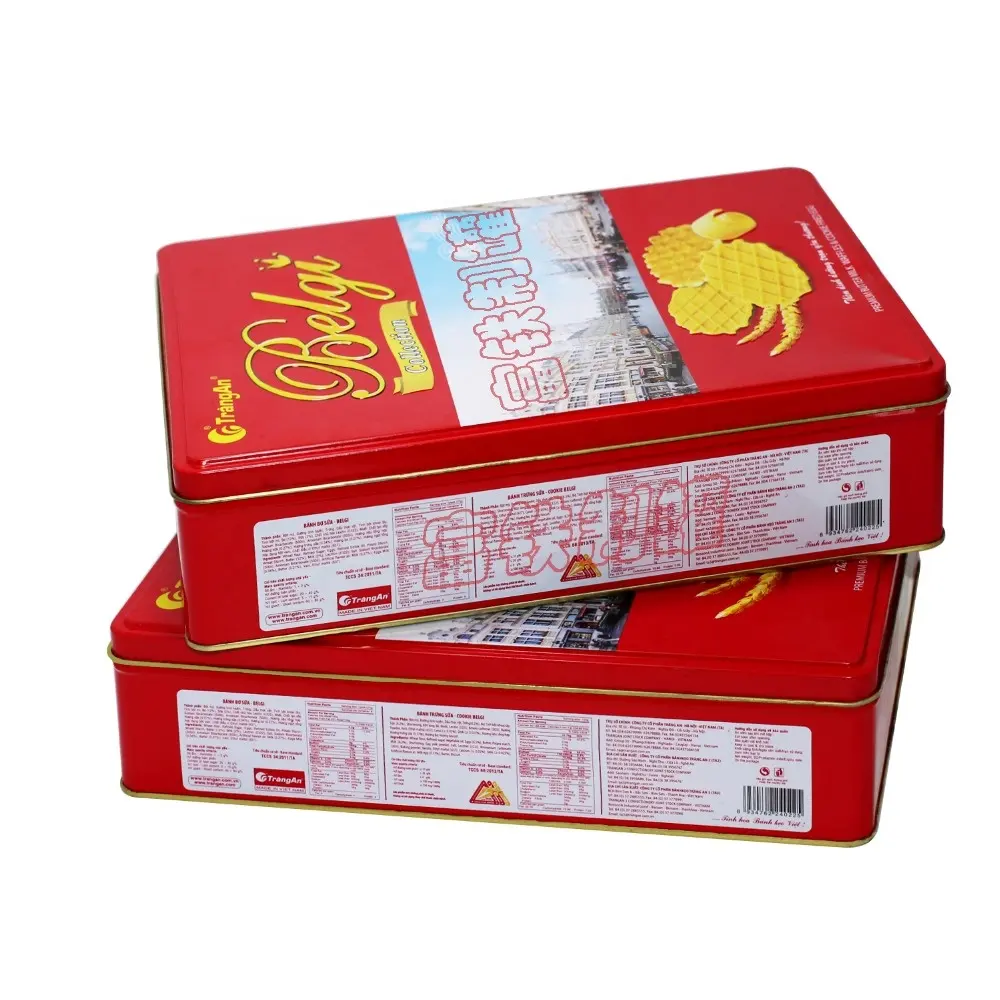 वियतनाम उच्च गुणवत्ता OEM बिस्कुट टिन कस्टम मेड कैंडी टिन बॉक्स धातु कर सकते हैं