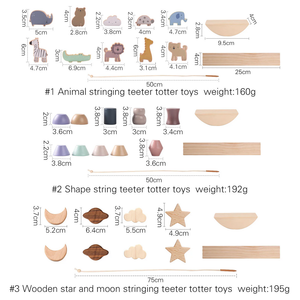 Disegno colorato simpatico animale altalena <span class=keywords><strong>montessori</strong></span> attività in legno impilamento equilibrio costruzione gioco giocattolo per bambini festa di compleanno regalo - Product Image 6